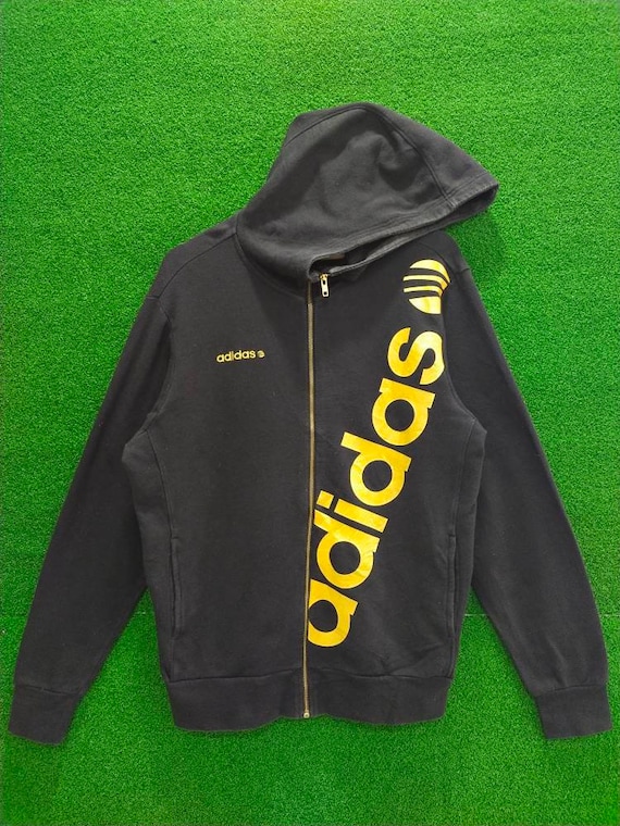 fecha toma una foto Muestra ADIDAS NEO Hoodie Sweatshirt Fullzip Big Gold Spellout - Etsy