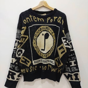 Vintage Sweater Knitwear LACIDRAIE Contemporary Music Network Pullover Jumper