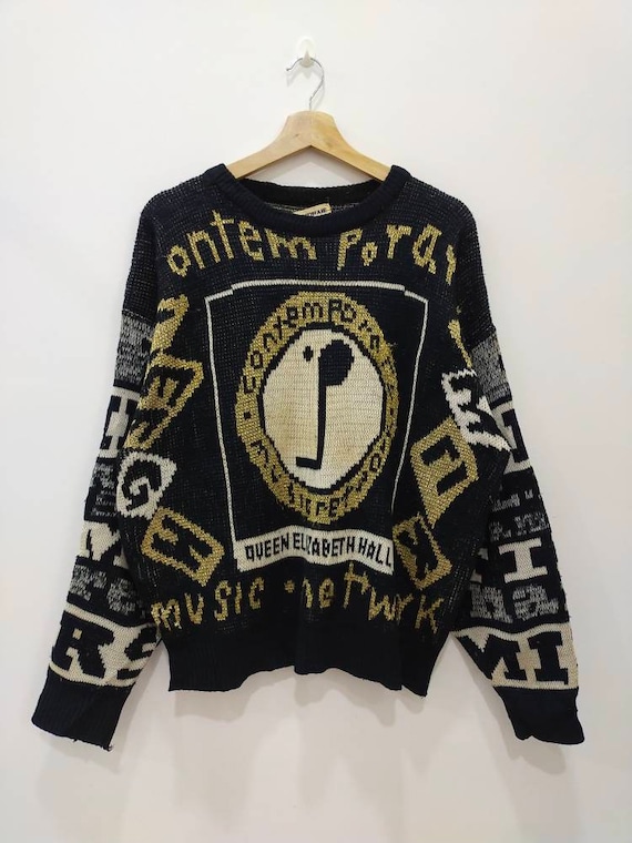 Vintage Sweater Knitwear LACIDRAIE Contemporary Music Network Pullover  Jumper 