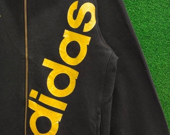 ADIDAS NEO Hoodie Sweatshirt Fullzip Big Gold Spellout