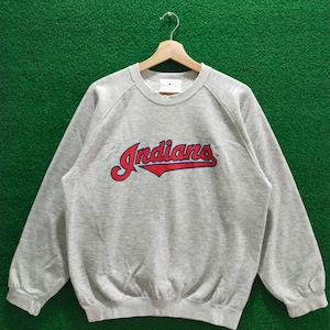 Vintage Indians Baseball MLB Genuine Merchandise Ssk Sweatshirt Pullover Jumper Made In Japan