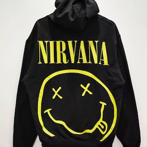 Felpa con cappuccio Nirvana con grande logo sorridente Italia