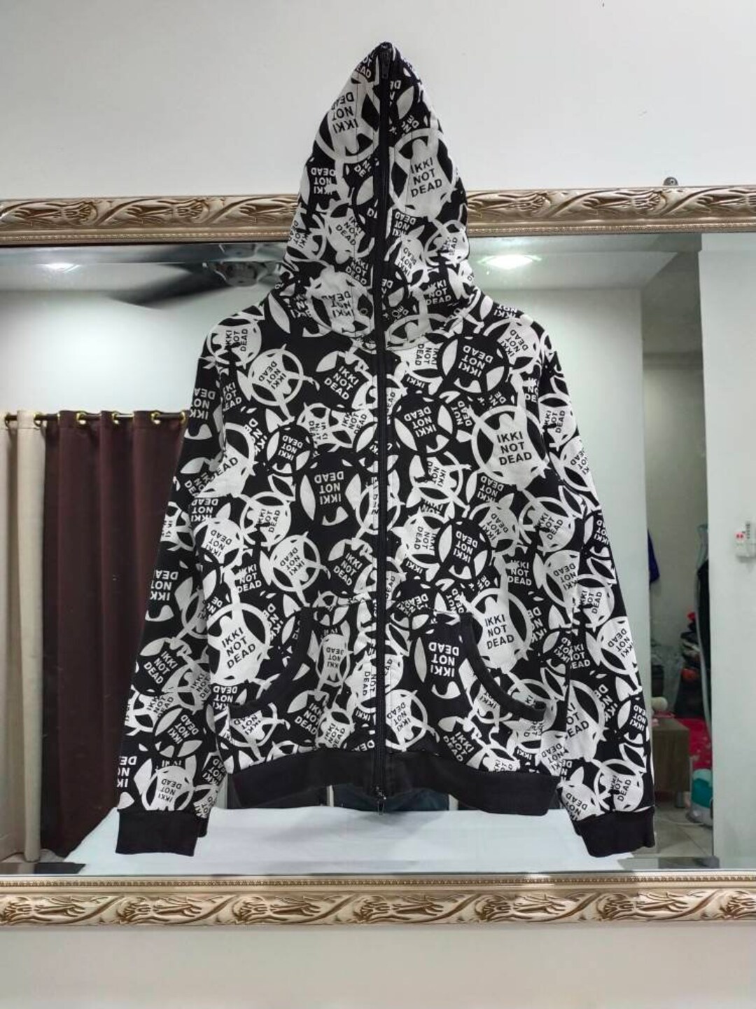 Ikki Not Dead オーバープリント フルジッパー パーカー - Etsy 日本