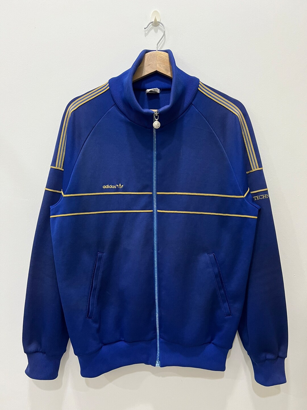 Vintage 90s ADIDAS TECHNO West Germany Sweater Fullzipper