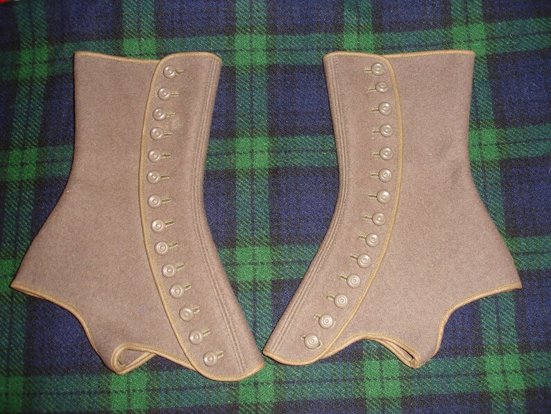 use for Steampunk cosplay costume Antique late 1800s Victorian ladies/' brown spats button up