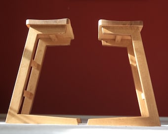 Mid Century Modern Hardwood Barstool: Custom Height