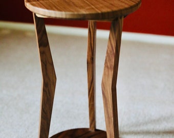 Mid Century Style Side Table / Narrow End Table, Apartment Modern Side Table, Hardwood Side Table, Stylish