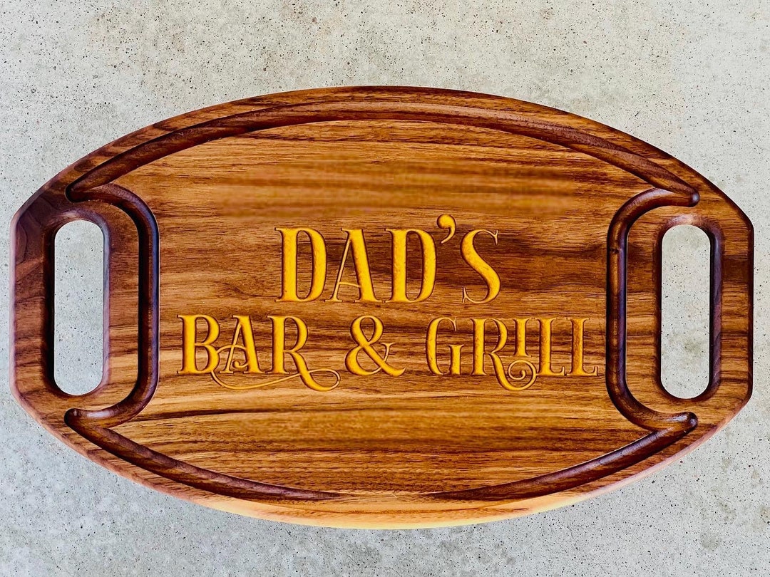 Dads Bar & Grill BBQ Serving Tray, Serving Platter Fathers Day Gift Etsy