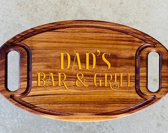 Dad’s Bar & Grill BBQ Serving Tray, Serving Platter - Fathers Day Gift
