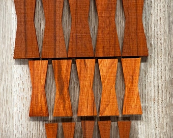 Padauk Wood Bow Tie Inlays: Exotic Hardwood, 15 Pack