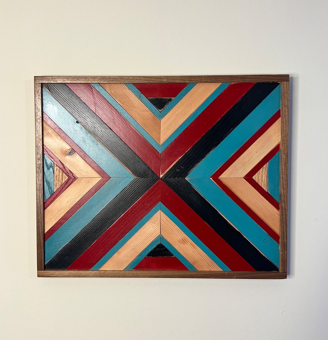 Wooden Mosaic Wall Art Etsy