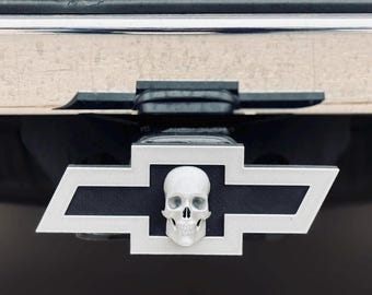 Chevy Bow Tie & Skull Trailer Hitch Cover