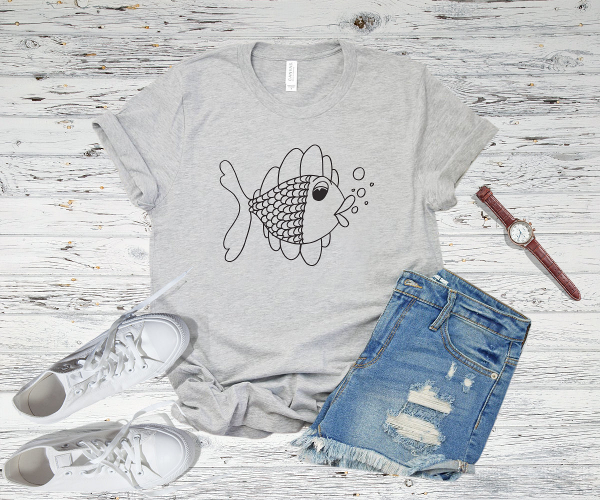 Fish Shirt Fish TShirt Everyday Shirt Custom Retro Graphic Etsy