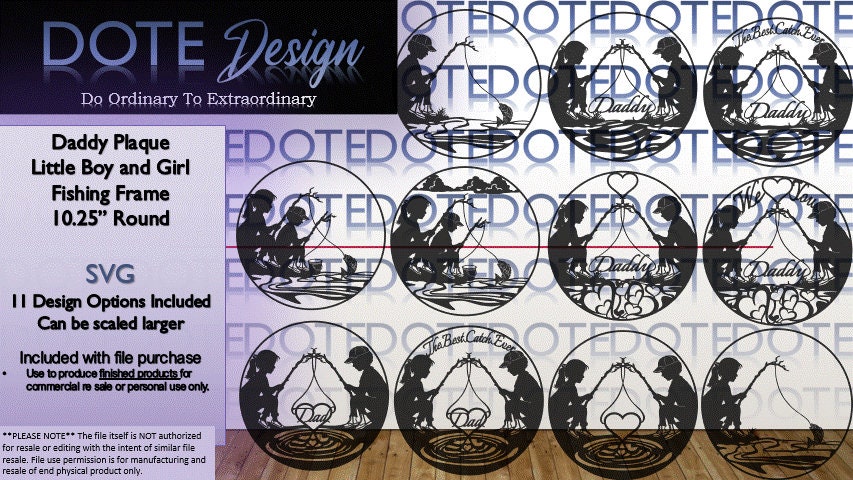 SVG File Little Girl and Boy Fishing Frames - 11 Design Option Bundle ...