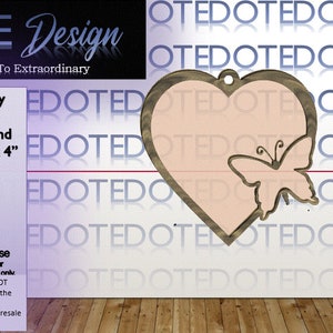 Heart and Butterfly Ornament Laser Ready SVG File