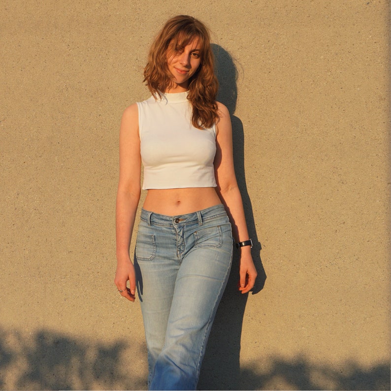 Sleeveless Turtleneck Crop Top PDF Sewing Pattern Instant Etsy