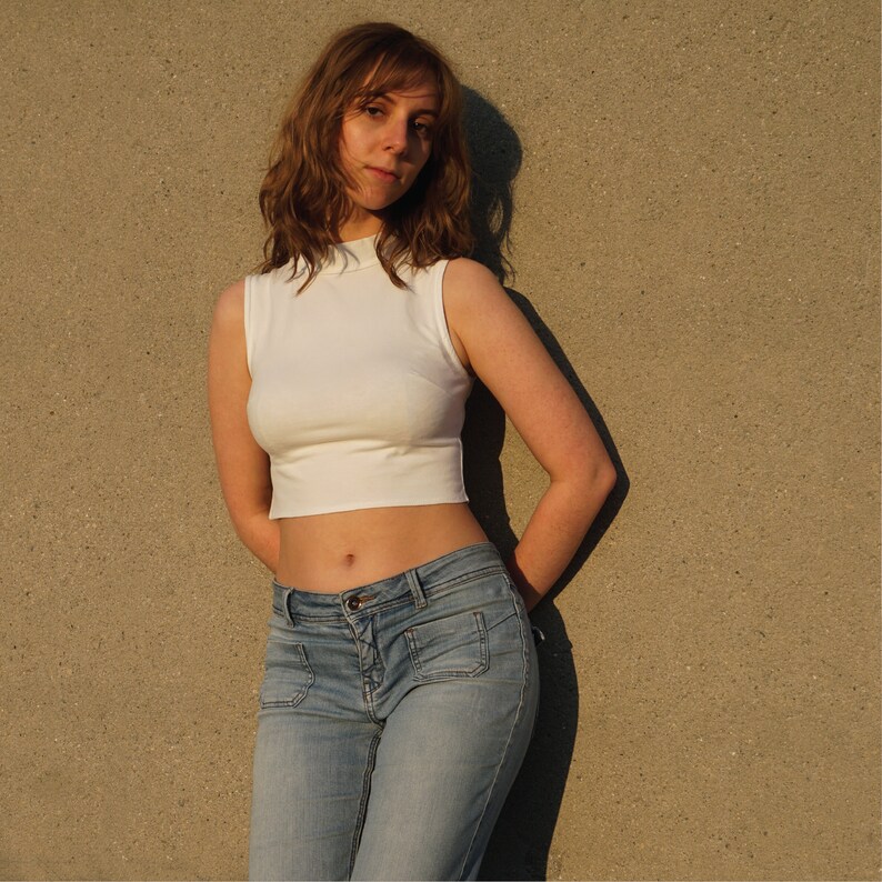 Sleeveless Turtleneck Crop Top PDF Sewing Pattern Instant Etsy