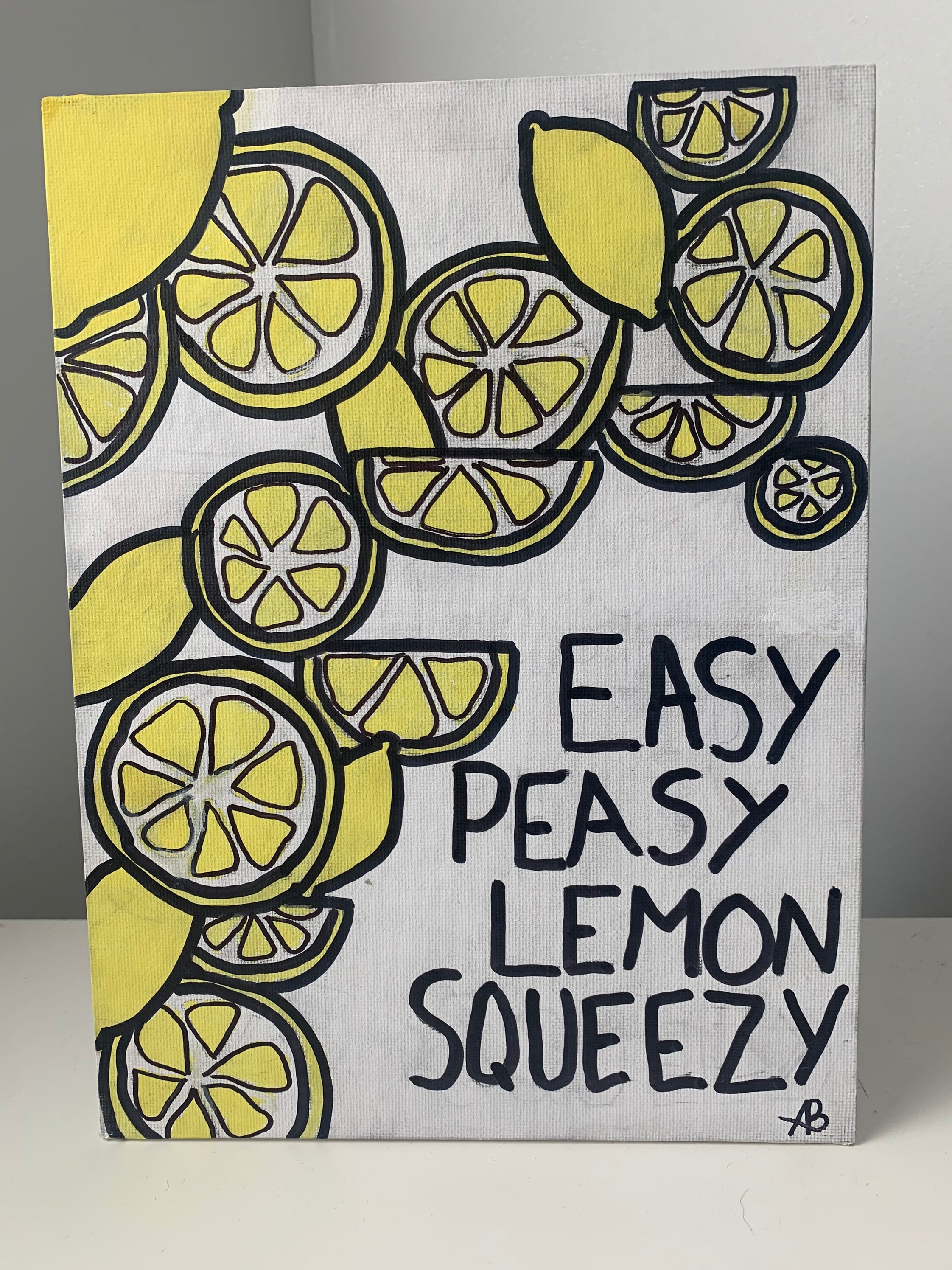 Easy Peasy Lemon Sqeezy Acrylic Painting Etsy