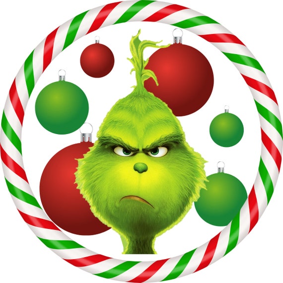 Grinch 8in Round Sign - Etsy