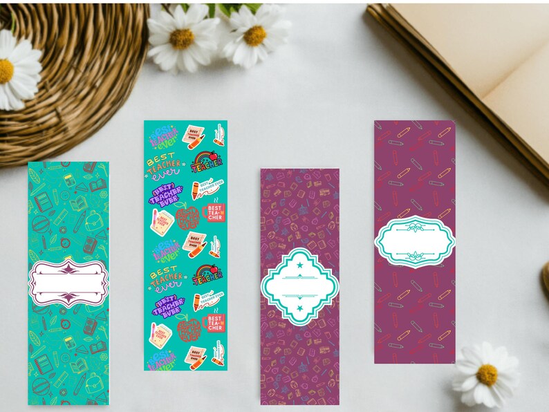Teacher Appreciation Bookmarks, Printable Floral Gift (PDF) - Etsy