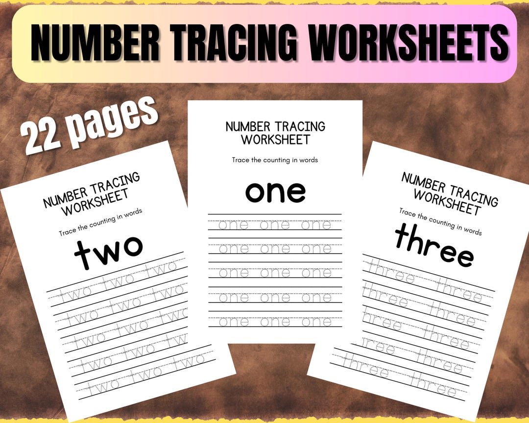 Number Tracing Worksheets – Numbers 1-30, Number Words One-ten (digital ...