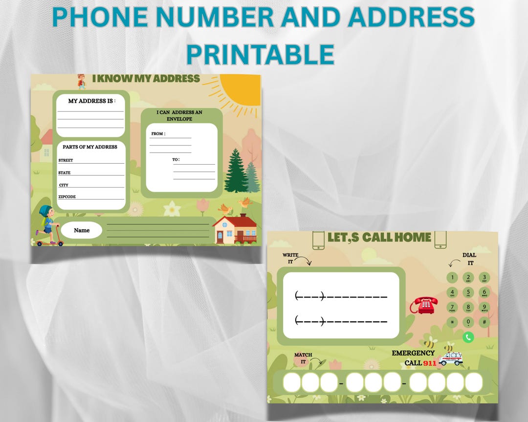 Personal Information Practice Printable | Phone Number Address Safety ...