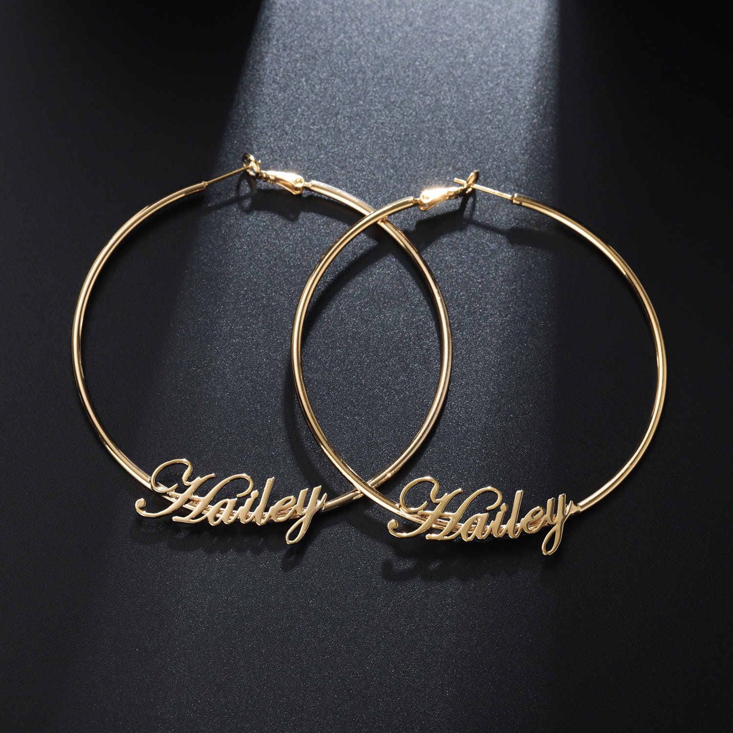 Custom Handmade Big Hoop Name Earrings 18K14K Gold/Silver Etsy