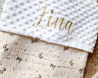 Sommer-Babydecke - Leichte Minky-Babydecke - Personalisierte Decke