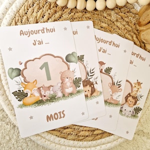 Carte Étape bébé première année / Carte naissance / idées cadeaux de naissance / Cartes étapes /  papeterie bebe - Wall Art