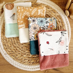 Children&#39;s learning glove - Children&#39;s washcloth - Wash glove - Makeup remover glove - Soft bamboo sponge