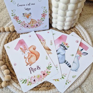 Carte Étape bébé première année / Carte naissance / idées cadeaux de naissance / Cartes étapes / Wall Art - Papeterie bebe