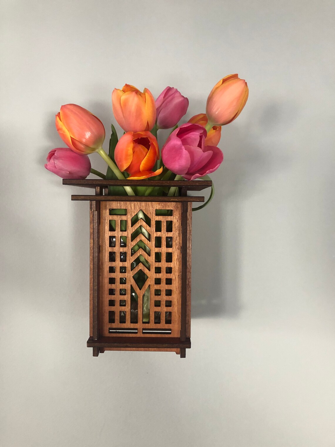 Wooden Wall Sconce Vase and Plant Holder Wall Hanging Plant Etsy