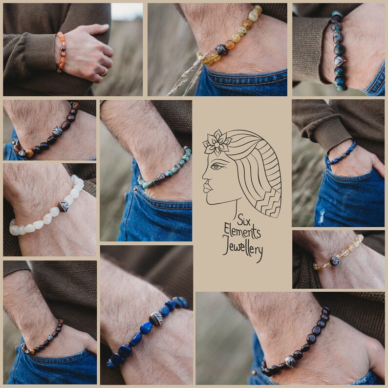 Silver DAGAZ Rune bead bracelet Tiger eye bracelet.
