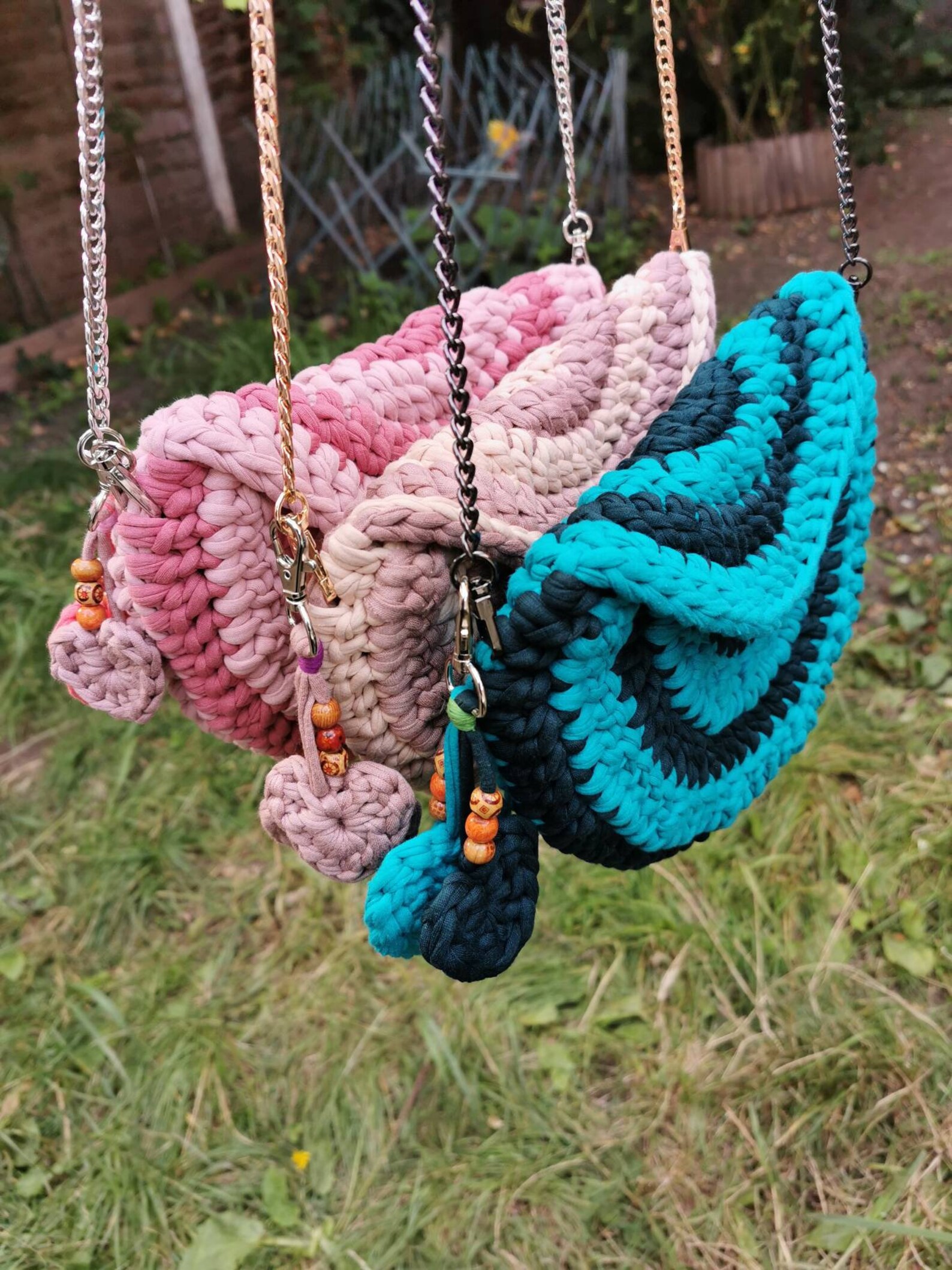 Handmade crochet bag for woman half moon shoulder bag Etsy