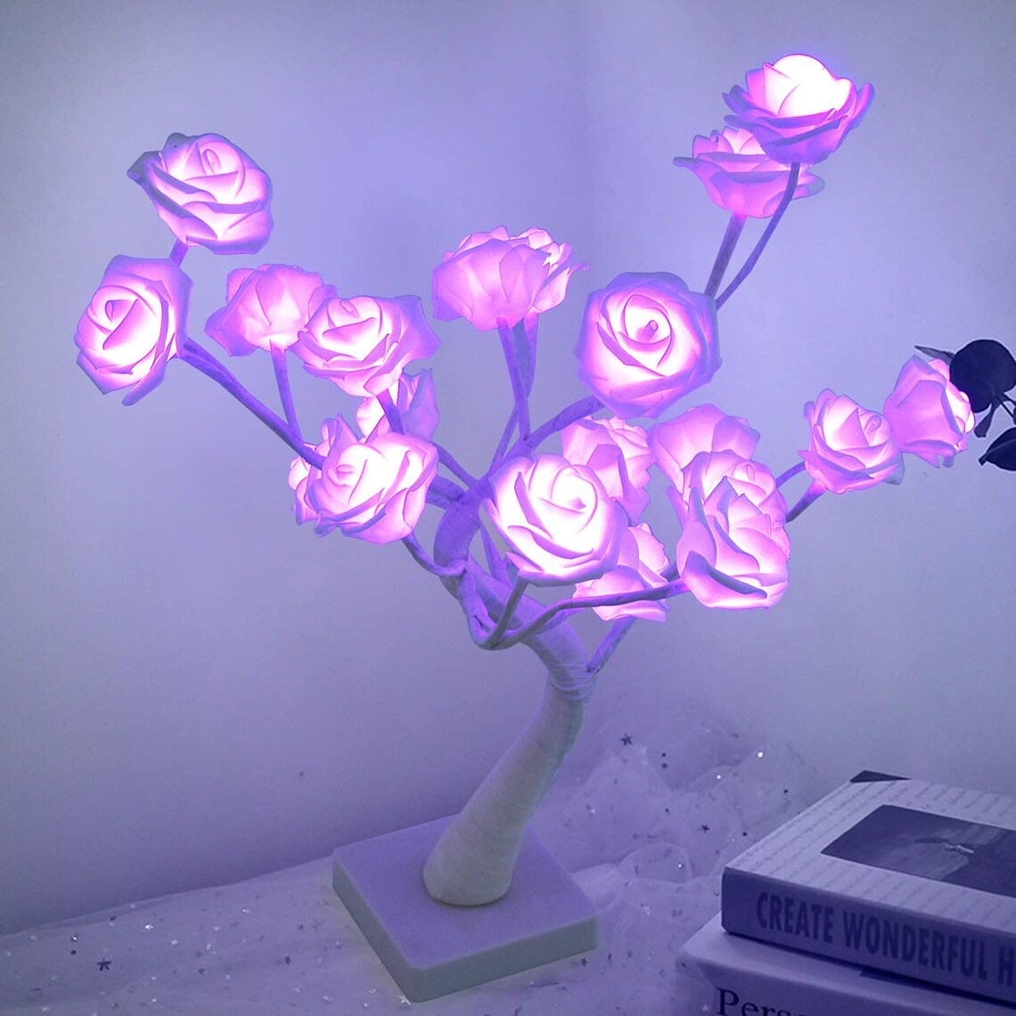 Rose Flower Tree Lamp 24LED Rose Light Fairy Light Etsy