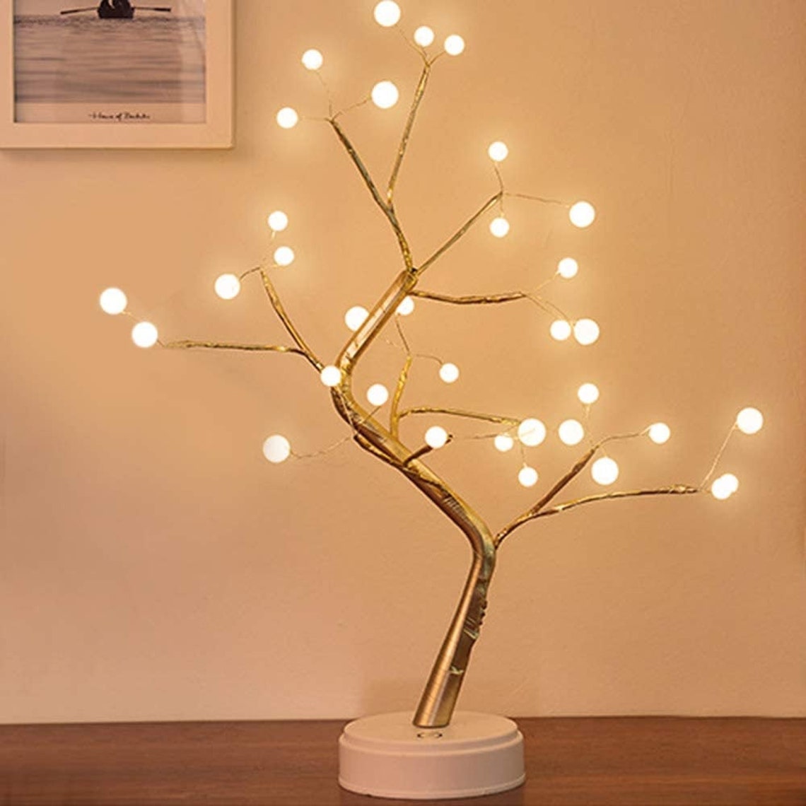 Tabletop Bonsai Tree Light 36 Pearls LED DIY Artificial Fairy Etsy