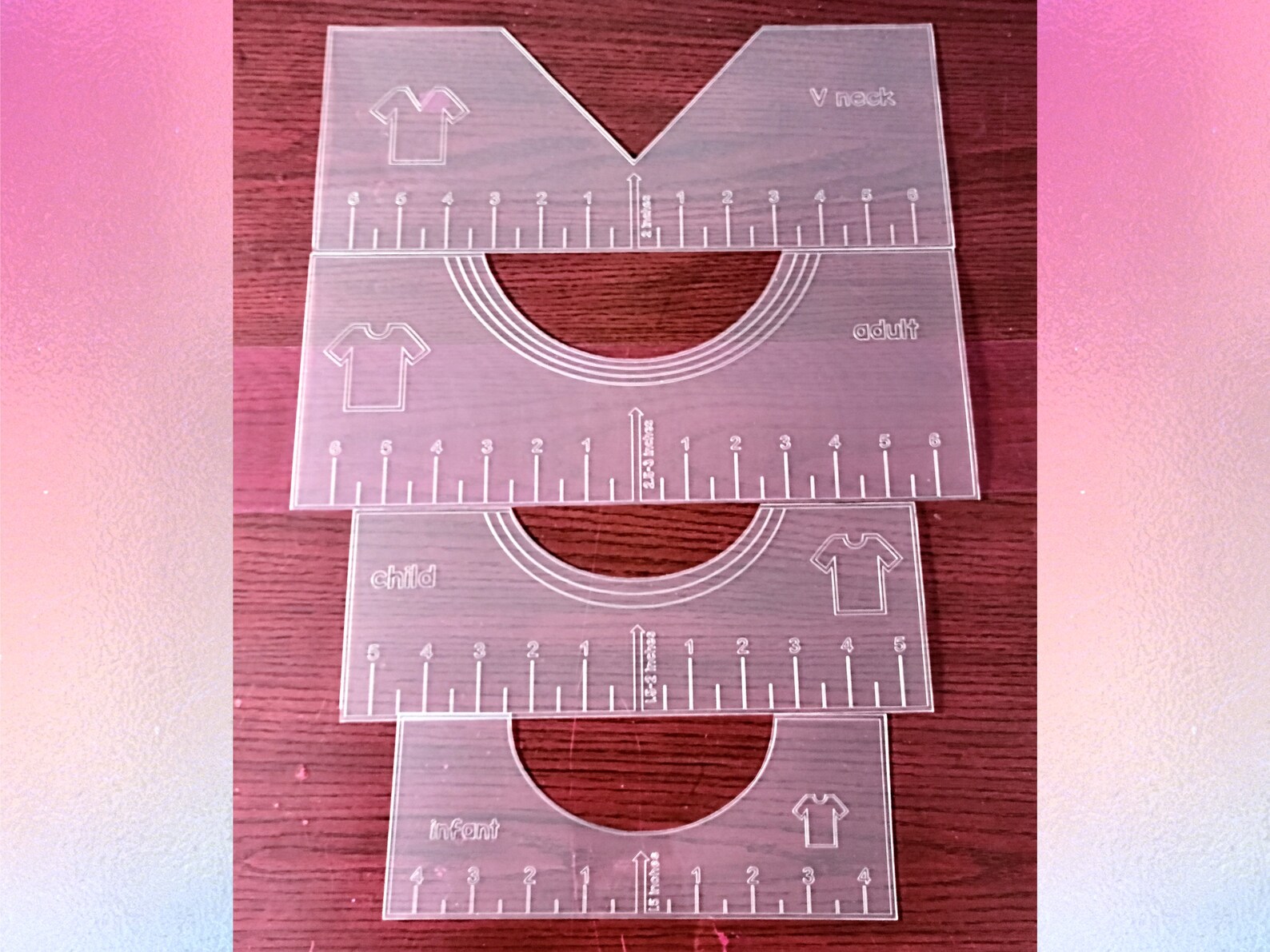 T-shirt Alignment Tool, Tshirt Tool, Set of T-shirt Alignment Rulers, T ...