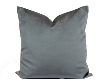 Velvet | Stone Grey Pillow Cover (Made in Canada)