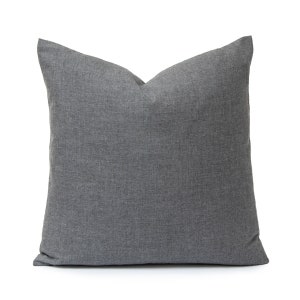 Sunbrella Cast | Slate Outdoor Pillow Cover ( Made in Canada)