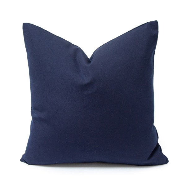 Sunbrella Canvas| Navy Outdoor Pillow Cover (Made in Canada)