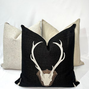 Harbor Deer Black Throw Pillow Cover Made in Canada image 4