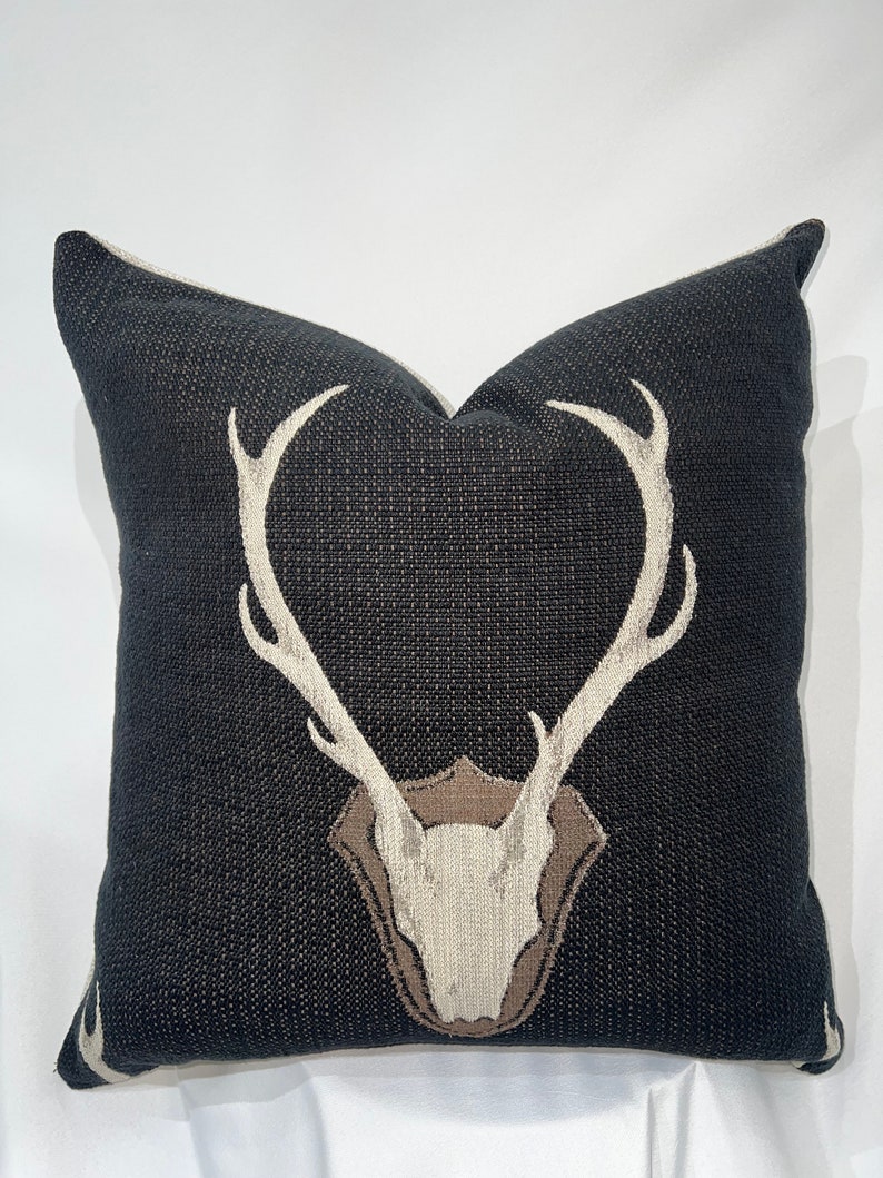 Harbor Deer Black Throw Pillow Cover Made in Canada image 8