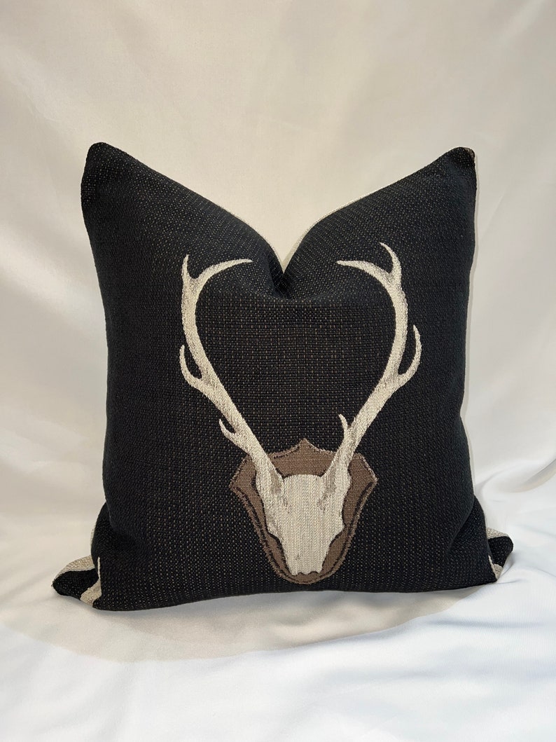 Harbor Deer Black Throw Pillow Cover Made in Canada image 6