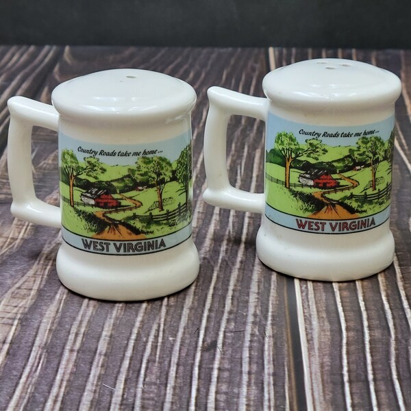 Vintage West Virginia Salt and Pepper shakers