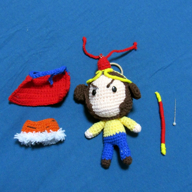 Needle Art Knit Dolls Key chain Monkey King Kids Toy Child/'s Gift