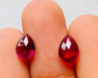 Par de turmalinas rosas facetadas: piedras preciosas en forma de lágrima para pendientes