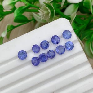 Tanzanite Round Cut Gem | Loose Faceted Tanzanite | AAA Grade | Birthstone Jewelry | Calibrated Violet Gemstone