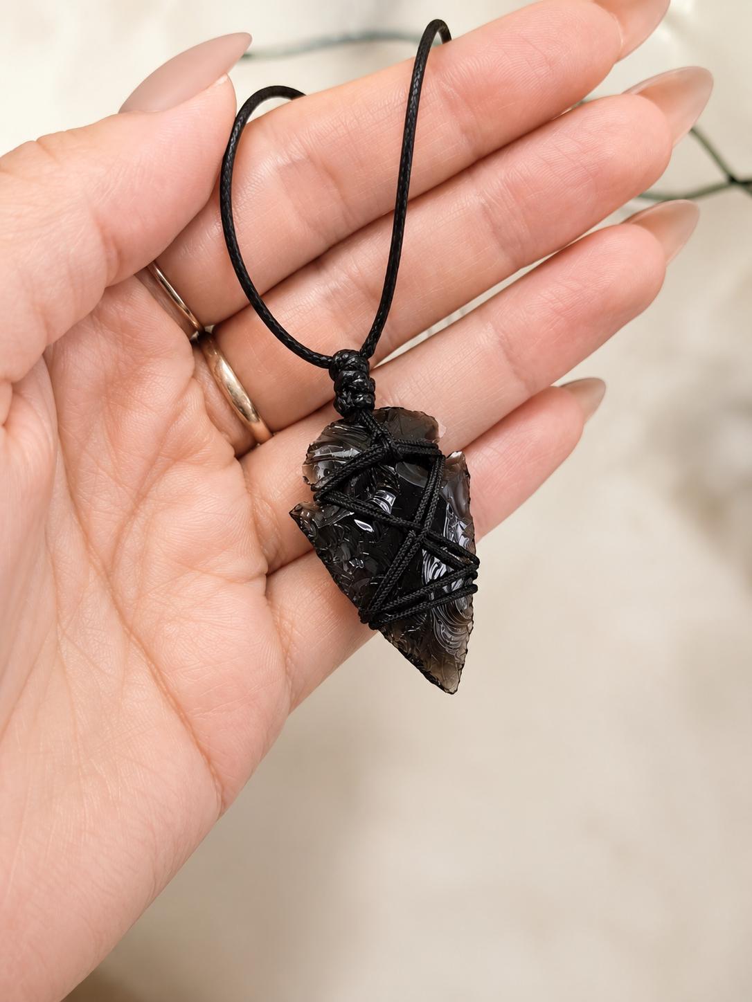 黒曜石ナイフ型ペンダント 黒曜石のナイフ - Etsy 日本