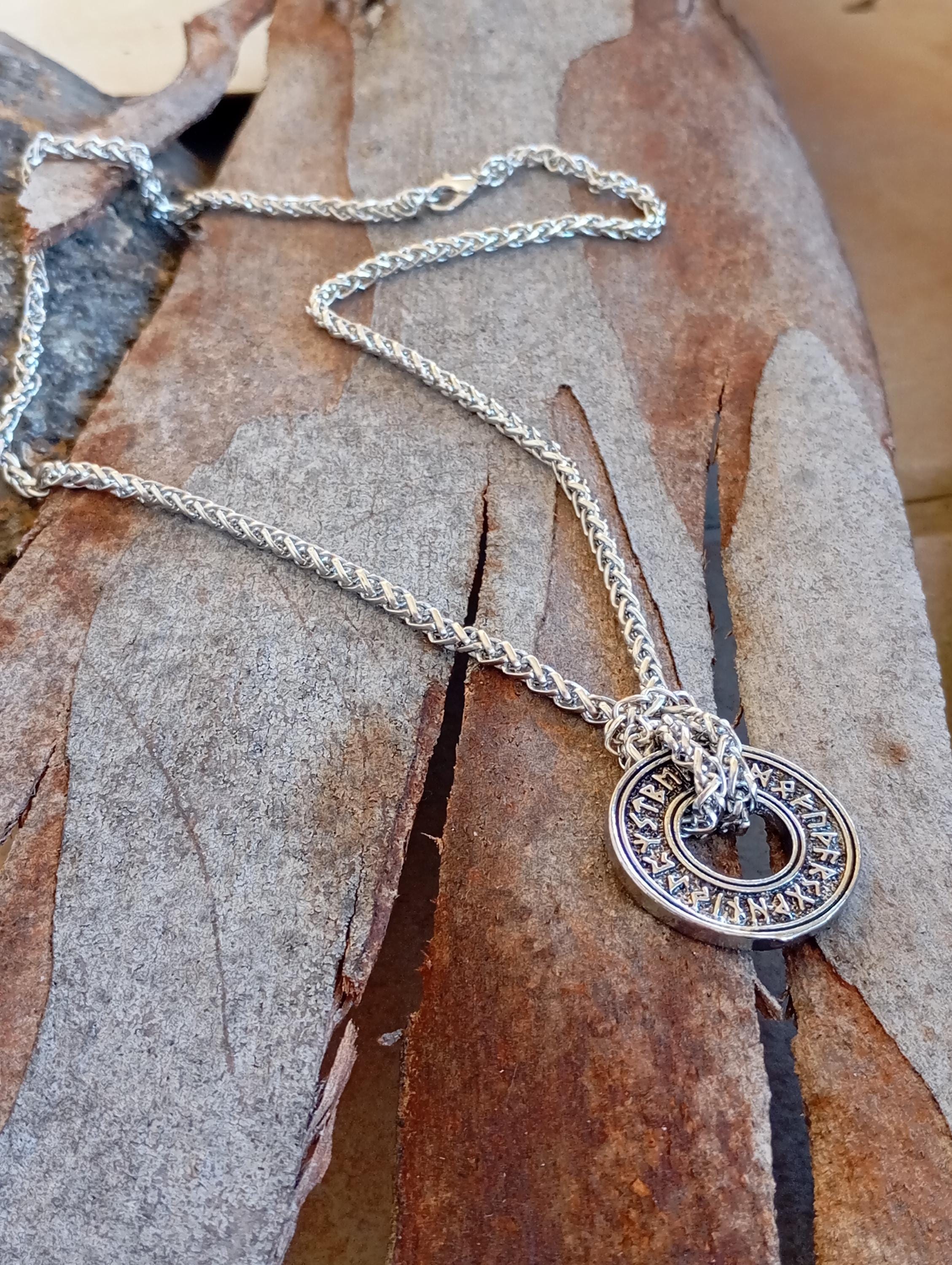 Rune Necklace, Viking Rune Pendant, Norse Amulet Jewelry, Stainless ...