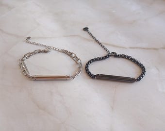 Pulsera de acero inoxidable para urna funeraria: soporte para cenizas conmemorativas, cadena ajustable.